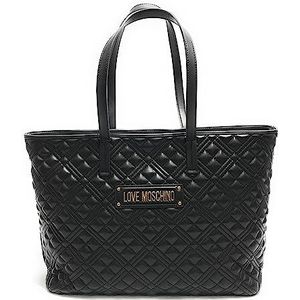 Love Moschino, Zwarte Synthetische Shopper Tas Zwart, Dames, Maat:ONE Size