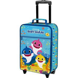 Baby Shark Trolley Ocean - 52 x 34 x 16 cm - Polyester - 52x34x16 - Blauw