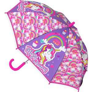 Mamalu - Paraplu Magic Dreams Unicorn - Rond 75 x 63 cm - Roze