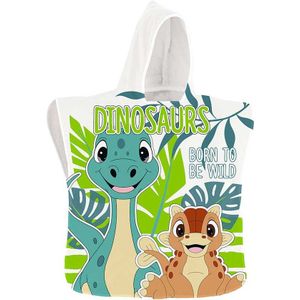 Dinosaurus Poncho, Born to be Wild - 50 x 100 cm - Polyester - 50x100 - Groen