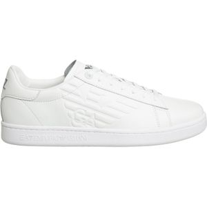 EA7unisex. X8X001_XCC51 Klassieke leren sneakers wit (42), Leer, Plat, Veters, Casual