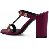 Versace - Kalfsleren Hakken - Paars - Italiaans Leer - Open Teen Ontwerp