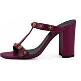 Versace - Kalfsleren Hakken - Paars - Italiaans Leer - Open Teen Ontwerp