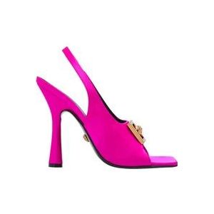 Versace, Schoenen, Dames, Roze, 39 EU, Leer, Sandalen met hoge hakken