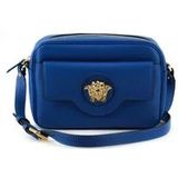 Versace Kalfleer Camera Schoudertas Blauw