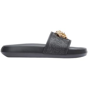 Versace, Slippers met Medusa-hoofd Zwart, Dames, Maat:36 EU