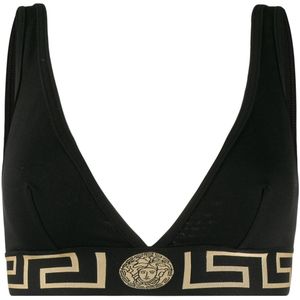 Versace - Dames Haakbeha - Zwart - Katoen - Griekse Stijl