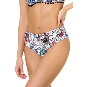 Goldenpoint Bikini-badpak voor dames, met hoge heupslip, effen, Veelkleurig., S