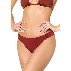 Goldenpoint Bikini dames badpak slip wit laag krultang, Bruin, L