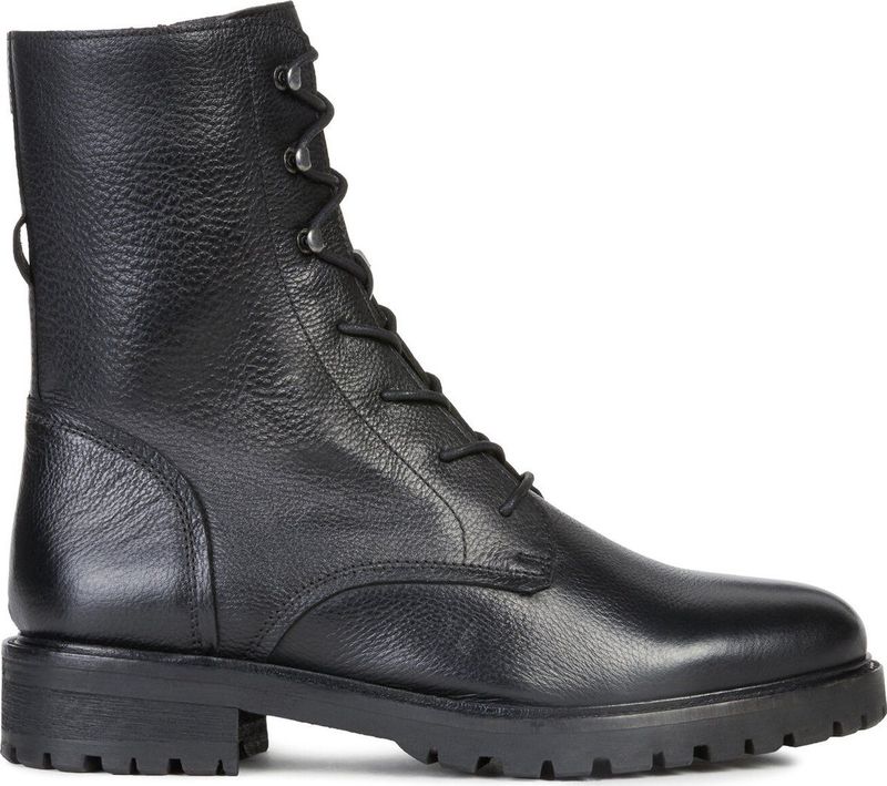 Geox - D HOARA E Enkellaarsjes - Zwart - Leer