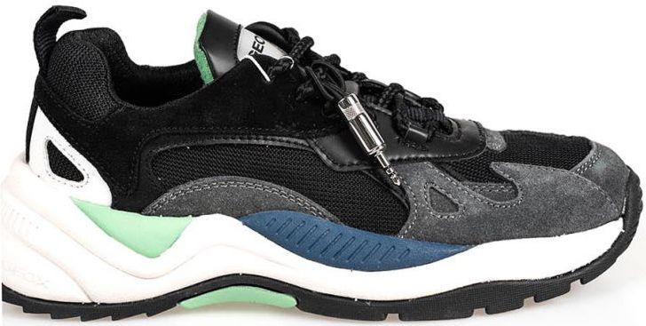 Geox - T02 A - Sneakers - Zwart - Suède