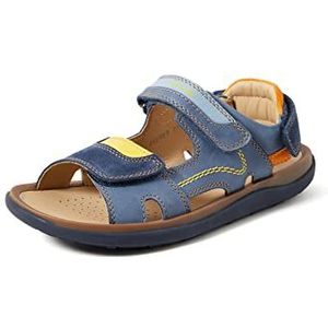 Geox Lipari Boy Sandalen met open teen voor jongens, marineblauw/geel