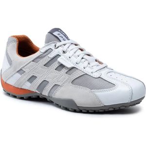 Geox - U Snake K - Herenschoenen - Optic White - Rubber Zool - Vetersluiting