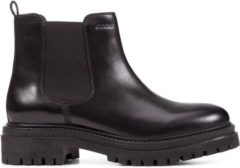 Geox - IRIDEA B - Chelsea-boots - Zwart - Synthetisch - Blokhak