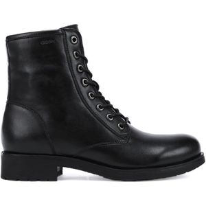 Geox - D RAWELLE A - Enkellaarsjes - Zwart - Leer