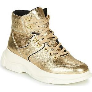 Geox - Lace-up Sneakers - Geel - Leer - Metallic Glans
