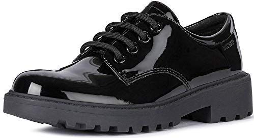 Geox - Casey - Derby Meisjes - Zwart - Leer