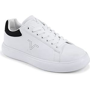 19V69 ITALIA Heren Sneaker Multicolor SNK 004 M White Black, veterschoenen voor heren, White Black, 42 EU