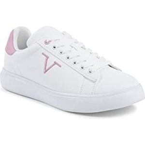 19V69 ITALIA Dames Sneaker Multicolor SNK 004 W White Pink, Veterschoenen voor dames, Pink, 40 EU