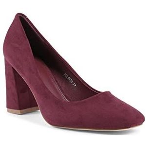 19v69 Italia, Bordeaux Stoffen Pump met 8 cm Hak Rood, Dames, Maat:40 EU