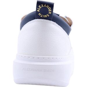 ALEXANDER SMITH Wembley ASAZWYM 2303 WBL Sneakers voor heren, van leer, wit en blauw, maat, Wit, 44 EU