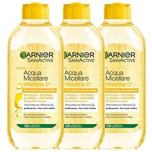 Garnier Alles-in-1 SkinActive Micellair Water met Vitamine C, voor doffe en ongelijkmatige huid, zonder spoelen, 3 x 400 ml