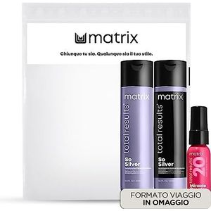 Matrix | 300 ml shampoo set + conditioner 300 ml + Miracle Creator Spray 30 ml gratis, anti-gele neutralisator voor blond of grijs haar, So Silver
