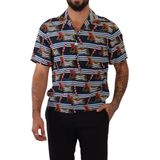 Dolce & Gabbana Heren Multicolor Zijden Strandstoel Korte Mouwen Shirt