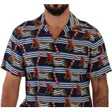 Dolce & Gabbana Heren Multicolor Zijden Strandstoel Korte Mouwen Shirt