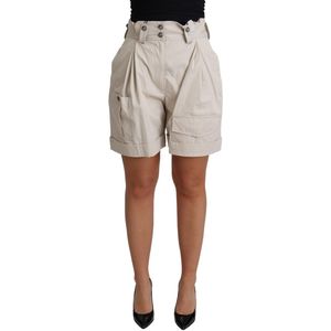 Dolce Gabbana - High Waisted Pleated Shorts - Beige - Culottes