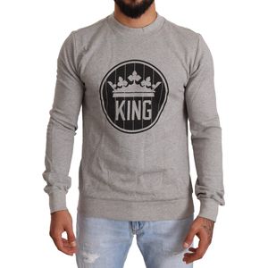 Dolce & Gabbana - Crown King Print - Pullover Sweater - Grijs - Katoen