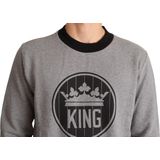 Grijze Crown King katoenen pullover sweater
