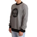 Grijze Crown King katoenen pullover sweater