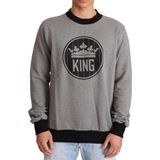 Grijze Crown King katoenen pullover sweater