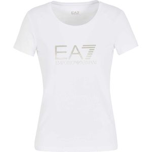 Emporio Armani Ea7 Wit T-Shirt - Sportwear - Katoen - Ronde Hals