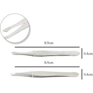 EM Milano Pincet - Epileer Pincet - Tweezer - 2 Stuks - Zilver