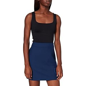 Love Moschino Dames Tube Stretch Wool Fabric. Aangepaste Matching Hue Rhinestone Heart met glanzende print in de voorkant. Rok, blauw, 44