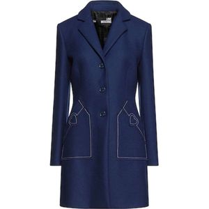 Love Moschino - Winterjas - Blauw - Wolmix - Knoopsluiting