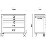 Beta - Gereedschapswagen - Zwart - ABS - Met 7 Laden