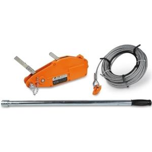 Beta 8148 0,8 x 30 m handlier met doorloopkabel, behuizing van aluminiumlegering, compleet met bedieningshendel, touw en haak