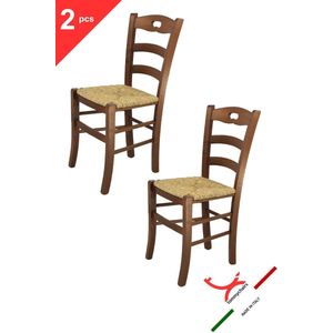 Tommychairs Savoie - Eetkamerstoelen - Set van 2 - Licht Walnoot - Rotan