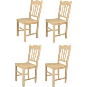 Tommychairs Silvana - Eetkamerstoelen - Set van 4 - Naturel - Hout