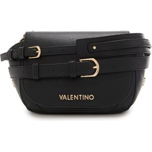 Valentino by Mario Valentino, Tassen, Dames, Zwart, ONE Size, Leer, Megeve Flap Schoudertas Zwart Leatherlook