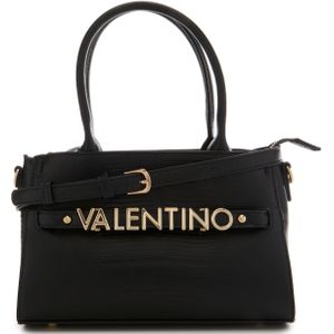 Valentino by Mario Valentino, Tassen, Dames, Zwart, ONE Size, Leer, Zwarte Valentino handtas met gouden accenten