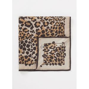 MaxMara Siam sjaal van zijde met panterprint 65 x 65 cm