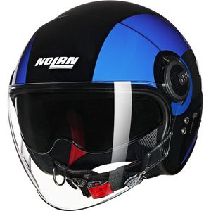 Nolan - N21 Visor 06 - Open Face Helm - Gloss Black/Deep Blue/Blue - Lichtgewicht Constructie