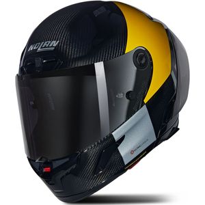 Nolan - X-804 RS Combo Gara 350 Carbon - Helm - Geel Grijs Zwart Glossy
