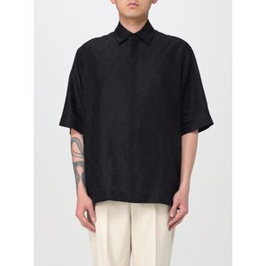 Fendi, Heren, Overhemden, Zwart, Maat: S Zijde,