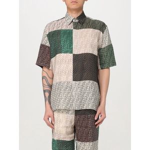 Fendi, Heren, Overhemden, Veelkleurig, Maat: M Linnen,