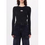 Diesel, Dames, Truien, Zwart, Maat: M Katoen,